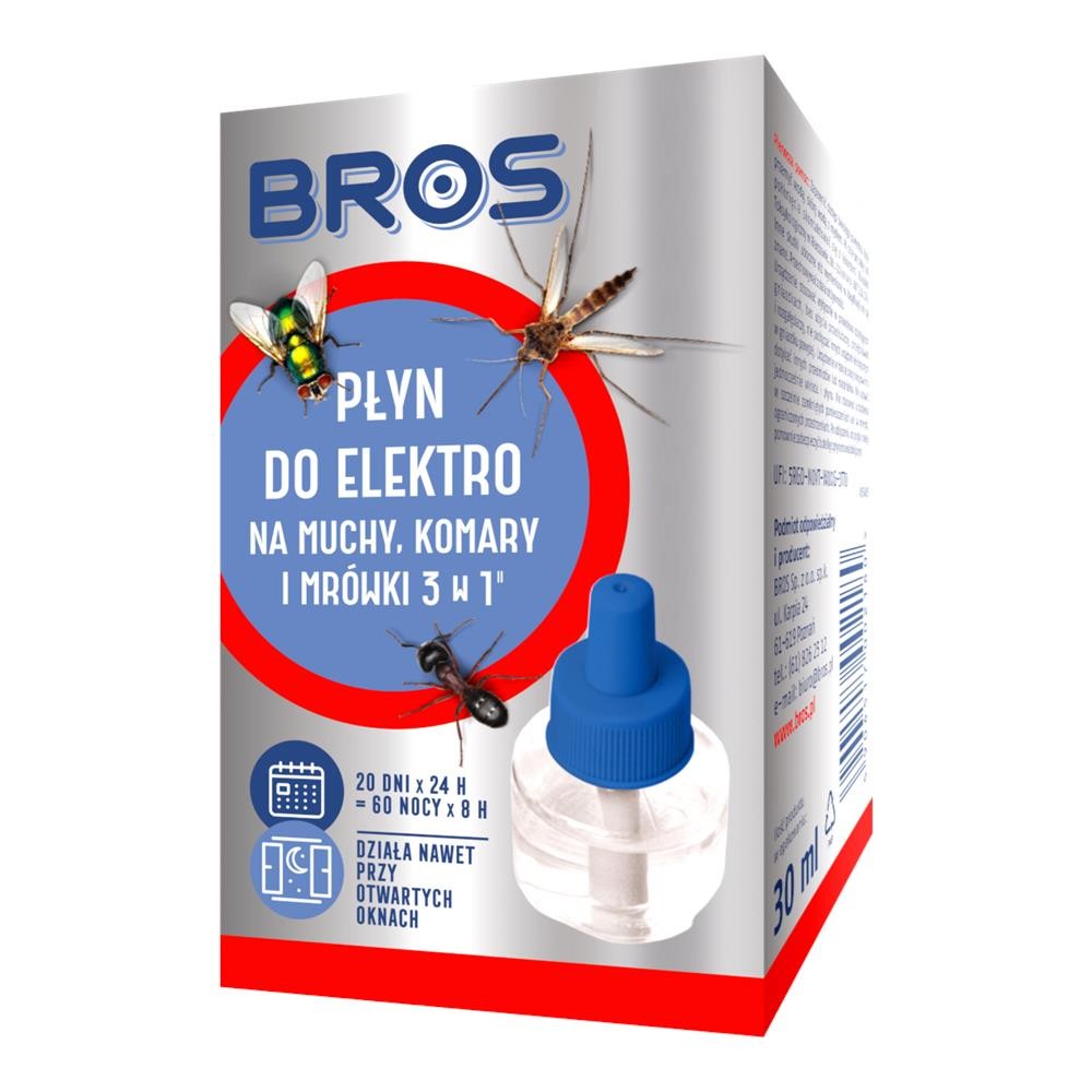 100272 BROS ZAPAS DO APARATU ELEKTRYCZNEGO NA MUCHY,KOMARY I MRÓWKI PŁYN 30ML 5904517002180