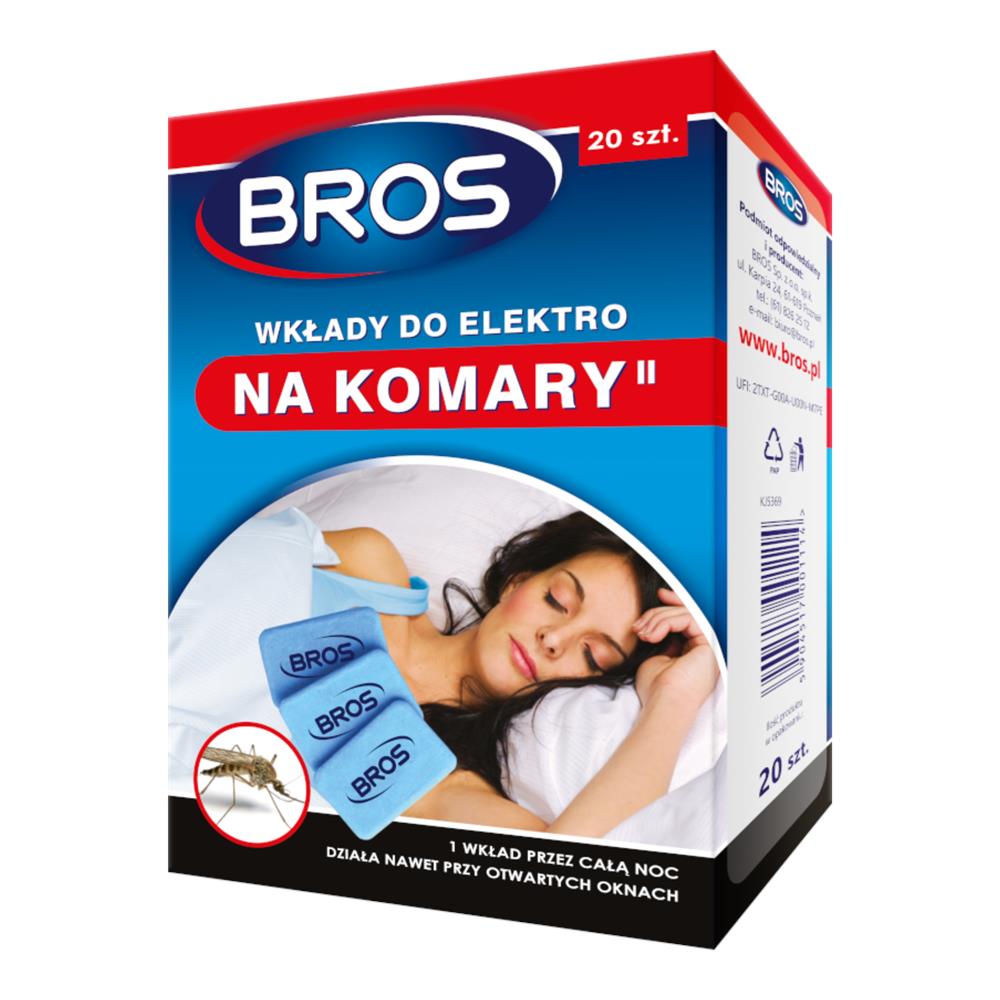 100275 BROS ZAPAS DO APARATU ELEKTRYCZNEGO NA KOMARY 20 PŁYTEK 5904517001114