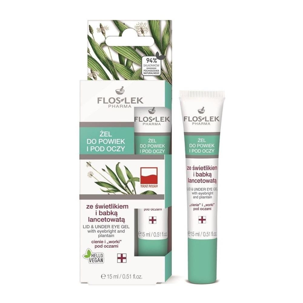 107896 FLOS-LEK PIELĘGNACJA OCZU ŻEL POD OCZY 15ML ŚWIETLIK I BABKA LANCETOWATA 5905043001746