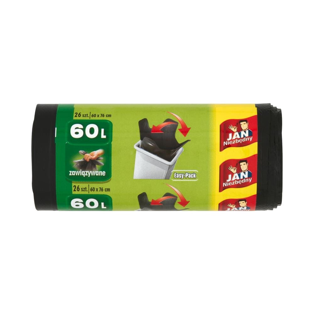 110327 JAN NIEZBĘDNY WORKI NA ŚMIECI CZARNE 60L 26 SZT.  5900536235608