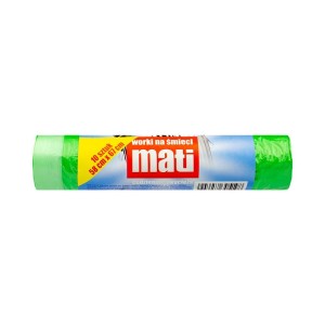 170250 MATI WORKI NA ŚMIECI  60L 10 SZT. ZIELONE Z TAŚMĄ 5907458305198