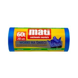 180357 MATI WORKI NA ŚMIECI  60L 20 SZT. ZAWIĄZYWANE 5902365089940