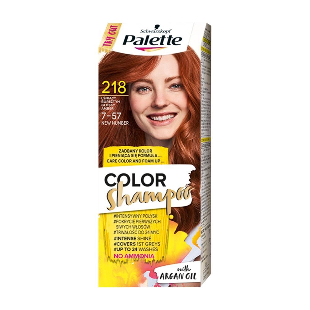 184066 PALETTE COLOR SHAMPOO  SZAMPON KOLORYZUJACY  218 LŚNIĄCY BURSZTYN 3838824293707