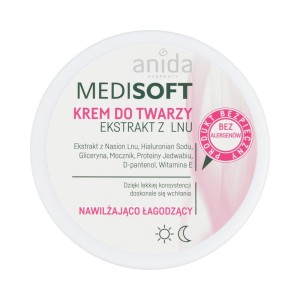 MEDI SOFT KREM DO TWARZY 100ML NAWILŻAJĄCO ŁAGODZĄCY EKSTRAKT Z LNU