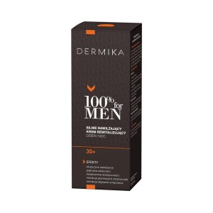 185272 DERMIKA 100% FOR MEN 30+ KREM DO TWARZY 50ML NAWILŻAJĄCY 5902046503017