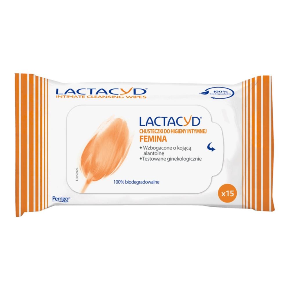 185928 LACTACYD CHUSTECZKI DO HIGIENY INTYMNEJ 15 SZT. FEMINA 5391520943560