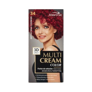 187672 JOANNA MULTI CREAM EFEKT 3D COLOR FARBA KOLORYZUJĄCA 34 INTENSYWNA CZERWIEŃ  5901018013226