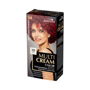 187672 JOANNA MULTI CREAM EFEKT 3D COLOR FARBA KOLORYZUJĄCA 34 INTENSYWNA CZERWIEŃ  5901018013226